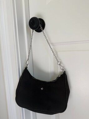 Peta + Jain black shoulder bag with silver chain